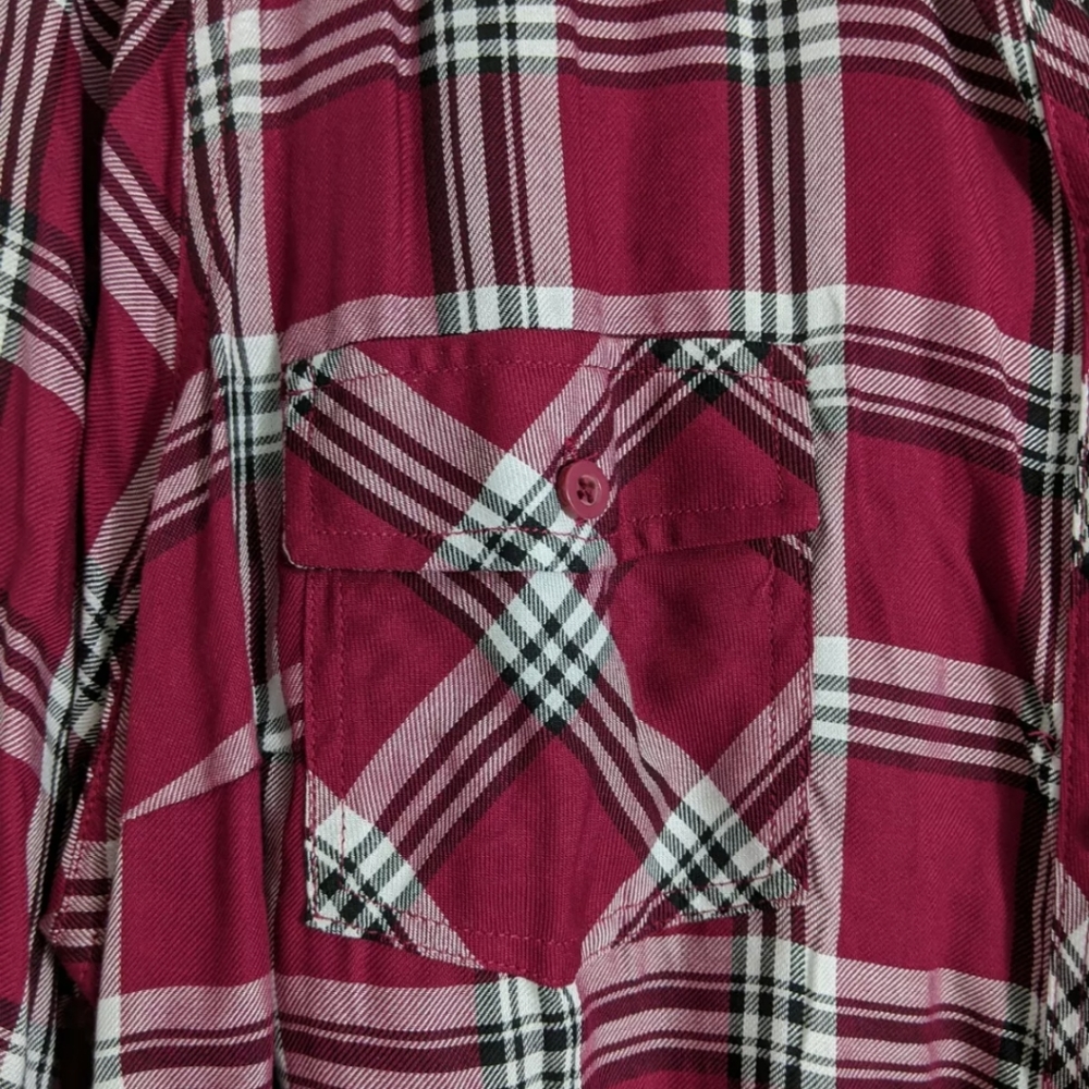 NWT Torrid Plaid Long Sleeve Blouse - Picture 5 of 6